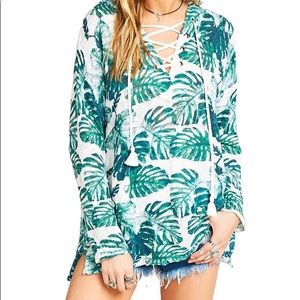 Show Me Your Mumu Barefoot Hoodie - Teal Palm Knit
